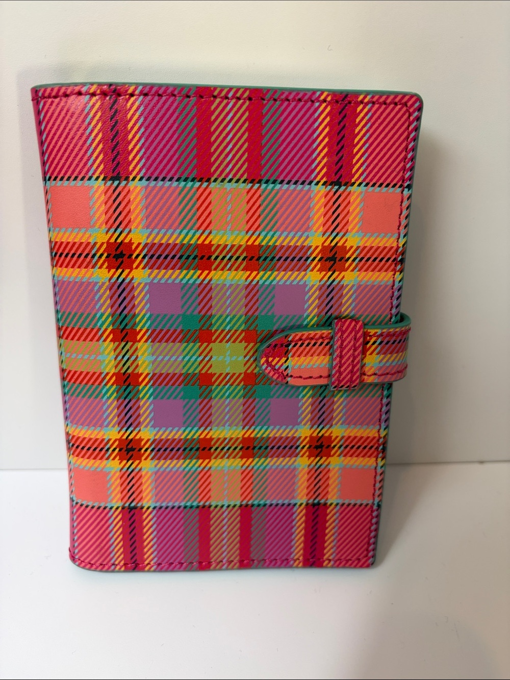 Baekgaard Multicolor Pink Plaid Wallet travel notebook